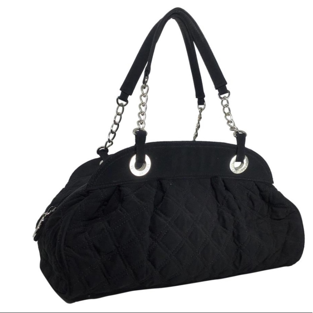 Vera Bradley Quilted Microfiber Black Shoulder Bag